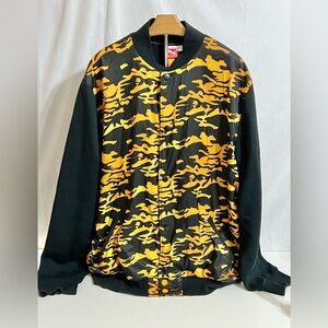 Puma Sport Lifestyle Orange Camo and Black Jacket Bomber Men's Size XL
